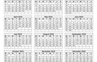 Printable 2019 Calendar - Wiki-Calendar.Com