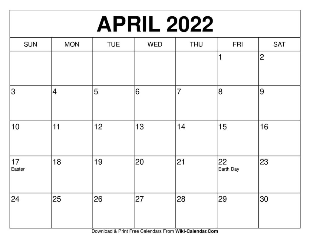 free printable april 2021 calendars