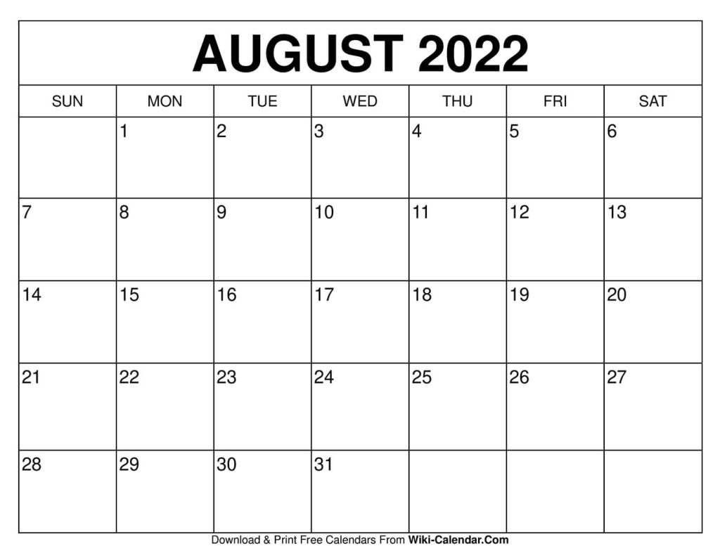 free printable august 2021 calendars