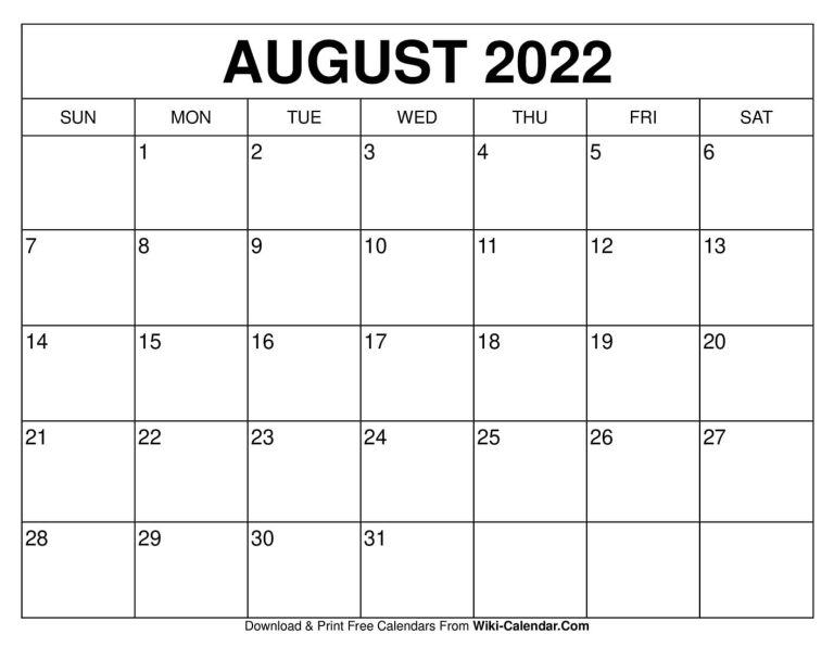 free printable august 2021 calendars