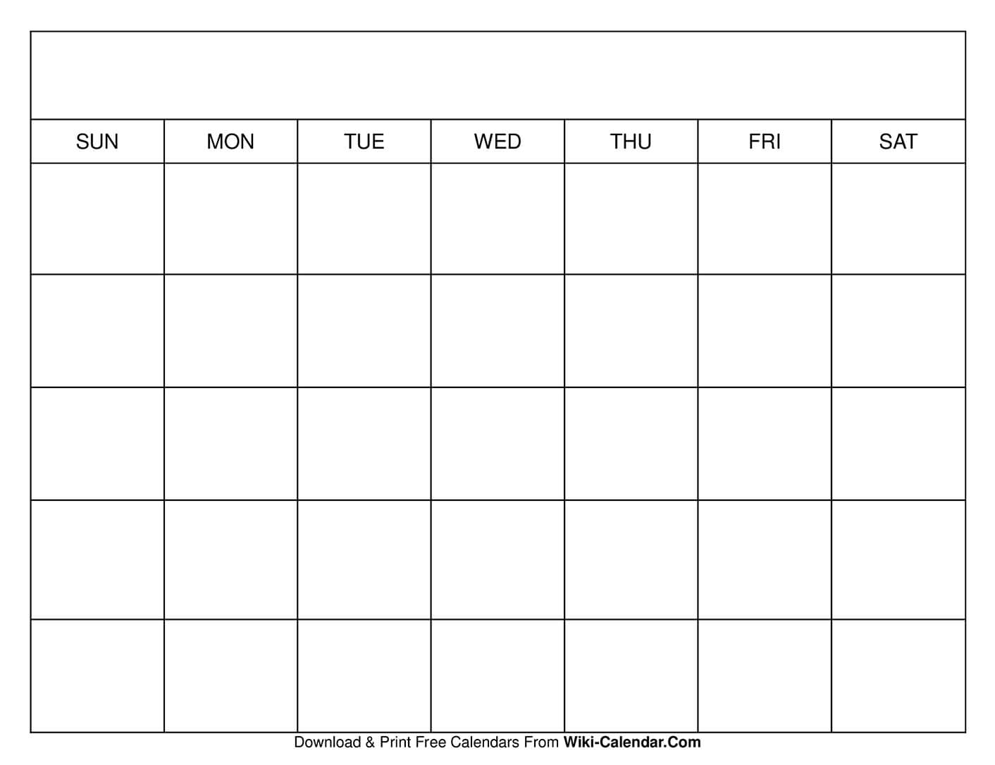 Blank Calendar Wiki Calendar