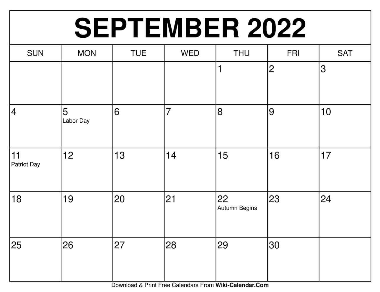 Free Printable September 2022 Calendar Wiki Calendar