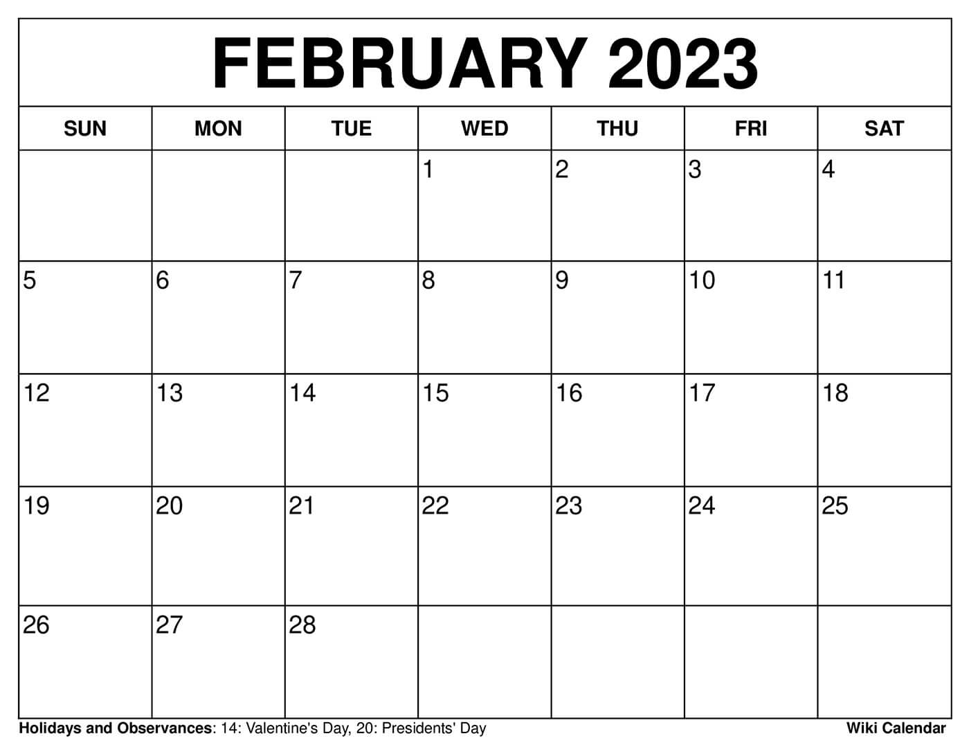 Free Printable February 2022 Calendars Wiki Calendar 2023 Calendar 