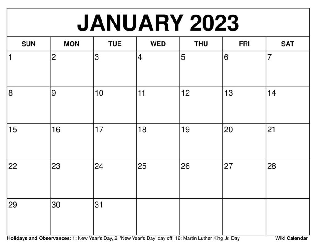 Free Printable January 2022 Calendars - Wiki Calendar