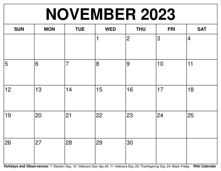 Free Printable November 2022 Calendars - Wiki Calendar