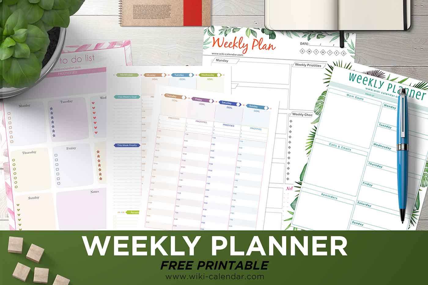Weekly Planner 2023 2024, Printable Weekly Agenda Template, Weekly
