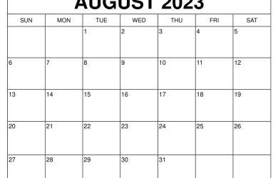 August 2023 Calendar Printable Wiki Get Latest Map Update