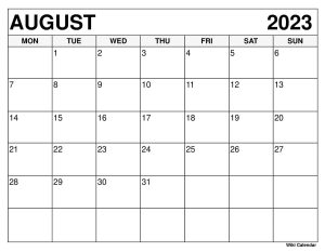 Free Printable August 2023 Calendar Templates With Holidays