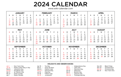 Calendrier janvier 2024 Excel, Word et PDF - Calendarpedia