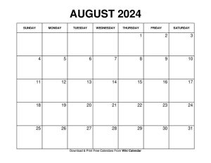 Printable August 2024 Calendar Templates With Holidays