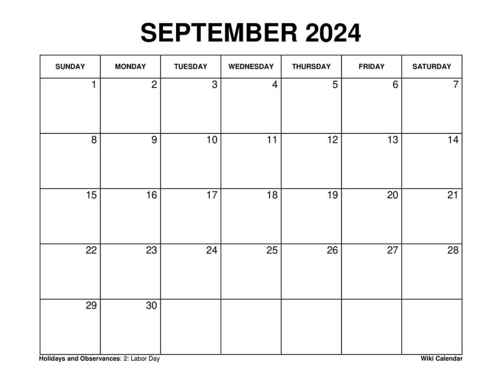 Printable September 2024 Calendar Templates With Holidays