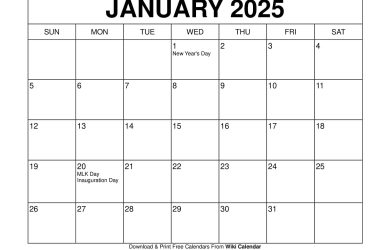 January 2025 Calendar