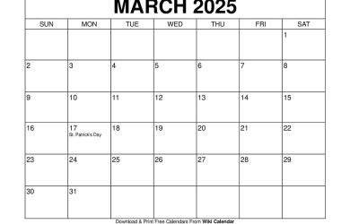 March 2025 Calendar