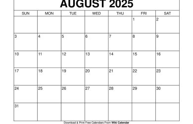 August 2025 Calendar with US Federal Holidays