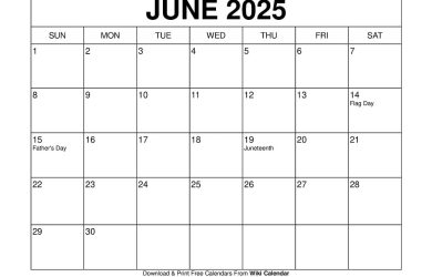 June 2025 Calendar with US Federal Holidays