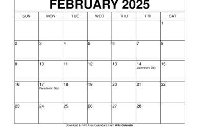 February 2025 Calendar