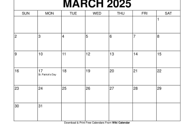 March 2025 Calendar